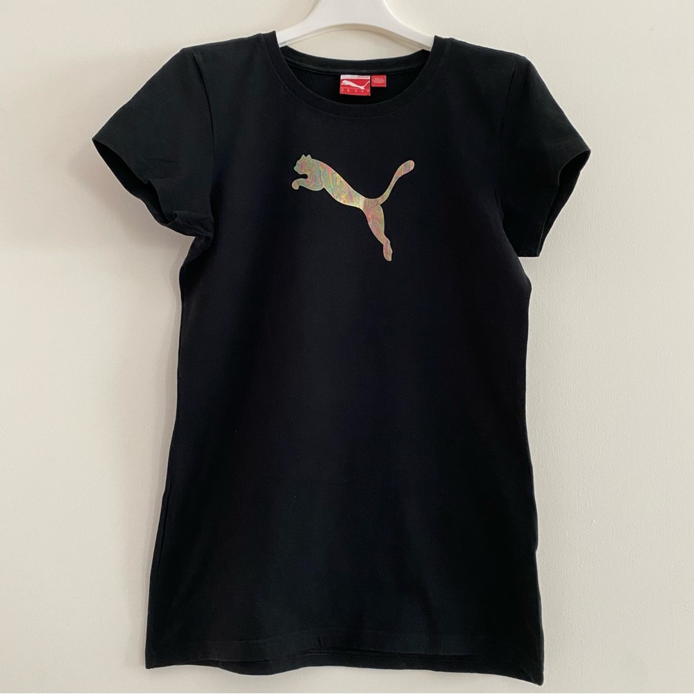 Puma Black T-Shirt - Women's Medium, Preowned